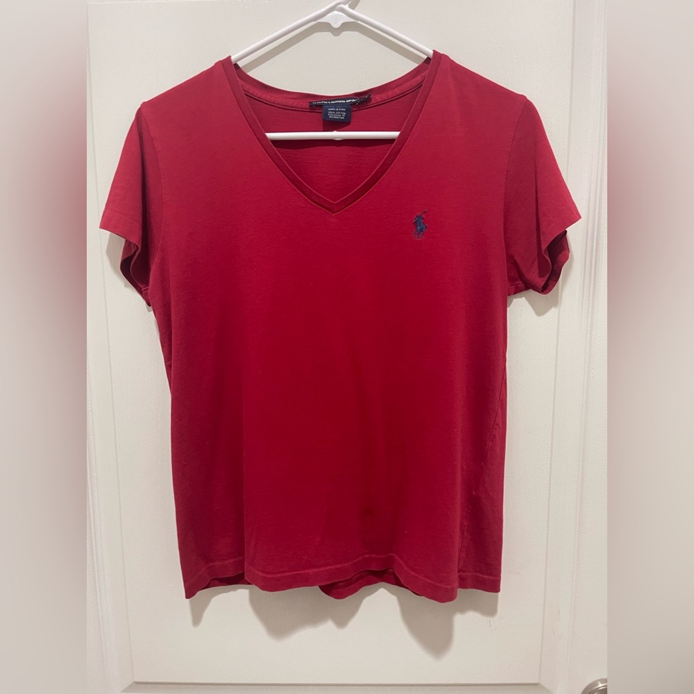 Ralph Lauren Red V-Neck T-Shirt